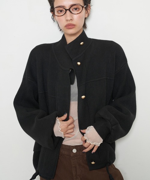 OFROOM(オフルーム)の「【2026秋冬新作】Knit Blouson|ニットブルゾン(ブルゾン・レディース・ブラウン/ブラック/レッド・FREE)」の1枚目の写真