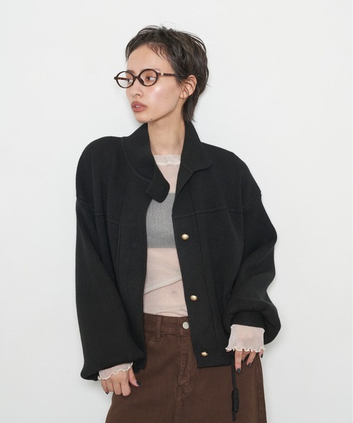 OFROOM(オフルーム)の「【2026秋冬新作】Knit Blouson|ニットブルゾン(ブルゾン・レディース・ブラウン/ブラック/レッド・FREE)」の19枚目の写真