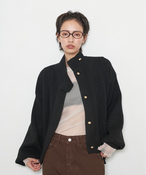 OFROOM(オフルーム)の「【2026秋冬新作】Knit Blouson|ニットブルゾン(ブルゾン・レディース・ブラウン/ブラック/レッド・FREE)」の22枚目の写真