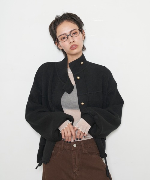 OFROOM(オフルーム)の「【2026秋冬新作】Knit Blouson|ニットブルゾン(ブルゾン・レディース・ブラウン/ブラック/レッド・FREE)」の11枚目の写真