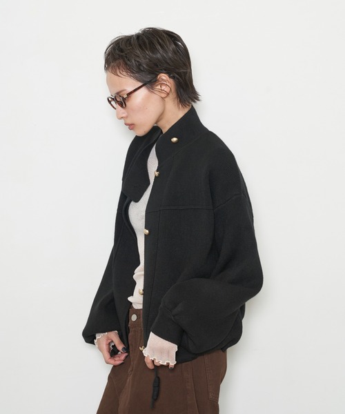 OFROOM(オフルーム)の「【2026秋冬新作】Knit Blouson|ニットブルゾン(ブルゾン・レディース・ブラウン/ブラック/レッド・FREE)」の14枚目の写真
