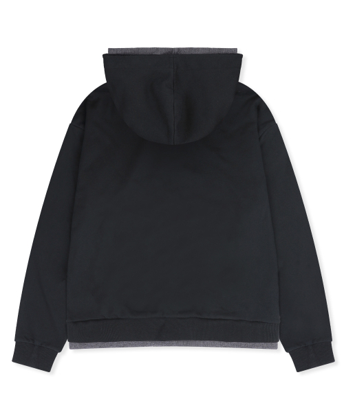 XTONZ(エクストーンズ)の「XTT169 フィンガーホール ワッフル レイヤード クロップド フード ジップアップ (BLACK)(パーカー・レディース・その他・LARGE/SMALL)」の5枚目の写真