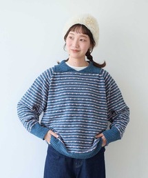 つぶつぶボーダー ニットプルオーバー