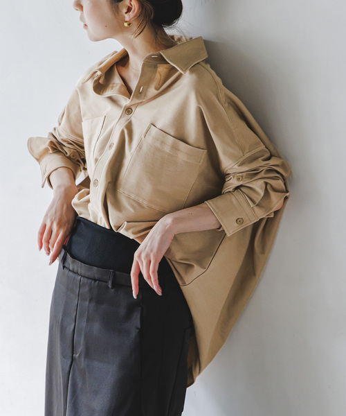COGTHEBIGSMOKE(コグザビッグスモーク)の「COG THE BIGSMOKE/コグザビッグスモーク OAKLIE SHIRTS(シャツ/ブラウス・レディース・ベージュ・FREE)」の2枚目の写真