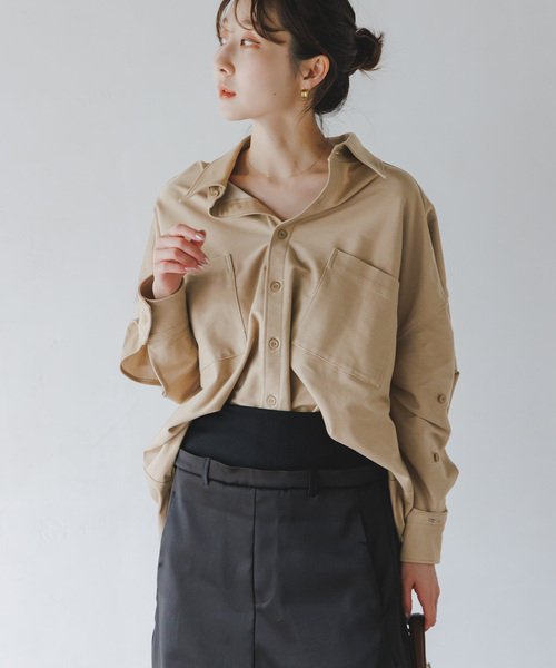COGTHEBIGSMOKE(コグザビッグスモーク)の「COG THE BIGSMOKE/コグザビッグスモーク OAKLIE SHIRTS(シャツ/ブラウス・レディース・ベージュ・FREE)」の7枚目の写真