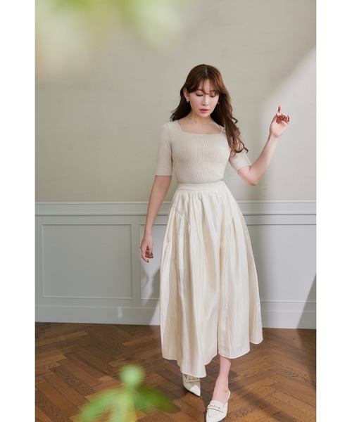 Her lip to(ハーリップトゥー)の「Luminous Organza Gathered Skirt(スカート・レディース・ホワイト系/ミント・M/S)」の4枚目の写真