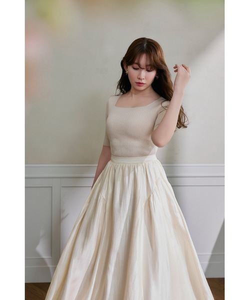 Her lip to(ハーリップトゥー)の「Luminous Organza Gathered Skirt(スカート・レディース・ホワイト系/ミント・M/S)」の5枚目の写真