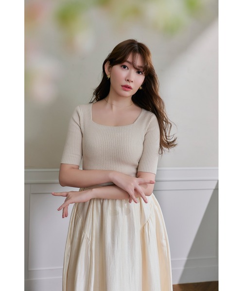 Her lip to(ハーリップトゥー)の「Luminous Organza Gathered Skirt(スカート・レディース・ホワイト系/ミント・M/S)」の6枚目の写真