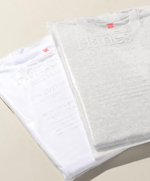 HANES（ヘインズ）の「【別注】 ＜Hanes（ヘインズ）＞ 3PACK T-SHIRTS/パックTシャツ（Tシャツ/カットソー・メンズ・ブラック/ホワイト/グレー・LARGE/MEDIUM/SMALL/X-SMALL/X-LARGE）」の6枚目の写真