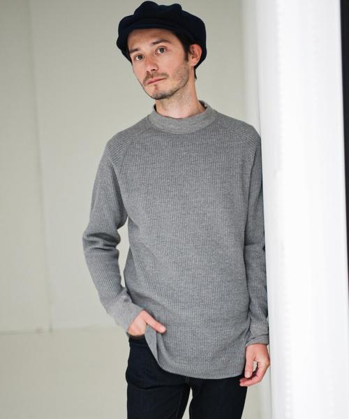 green label relaxing（グリーンレーベルリラクシング）の「■■■【WEB限定】BC ★★ビッグ/ワッフル ロング ハイネック カットソー（Tシャツ/カットソー・メンズ・ホワイト/ブラック/グレー・SMALL/LARGE/MEDIUM）」の3枚目の写真