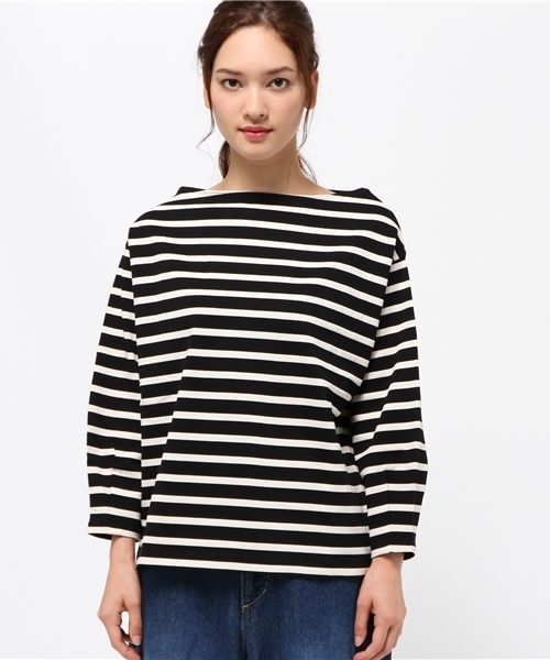 BLACK BY MOUSSY（ブラックバイマウジー）の「Boat neck border tops（Tシャツ/カットソー・レディース・イエロー/グリーン/ブラック・FREE）」の4枚目の写真