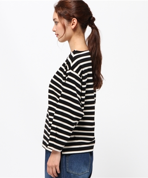 BLACK BY MOUSSY（ブラックバイマウジー）の「Boat neck border tops（Tシャツ/カットソー・レディース・イエロー/グリーン/ブラック・FREE）」の5枚目の写真