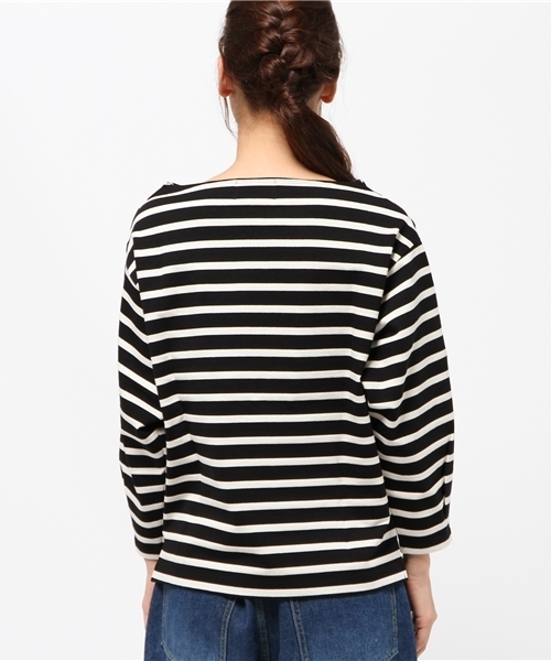 BLACK BY MOUSSY（ブラックバイマウジー）の「Boat neck border tops（Tシャツ/カットソー・レディース・イエロー/グリーン/ブラック・FREE）」の6枚目の写真