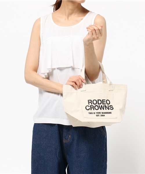 RODEO CROWNS WIDE BOWL（ロデオクラウンズワイドボウル）の「RC ポケット キャンバス ミニトート（ショルダーバッグ・レディース・オフホワイト/ブルー/レッド/ネイビー/カモフラージュ/カーキ/ブラック・FREE）」の14枚目の写真