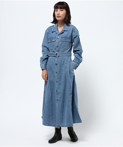 MOUSSY（マウジー）の「LONG DENIM OP（ワンピース・レディース・ブルー・FREE）」の12枚目の写真