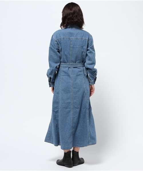MOUSSY（マウジー）の「LONG DENIM OP（ワンピース・レディース・ブルー・FREE）」の4枚目の写真