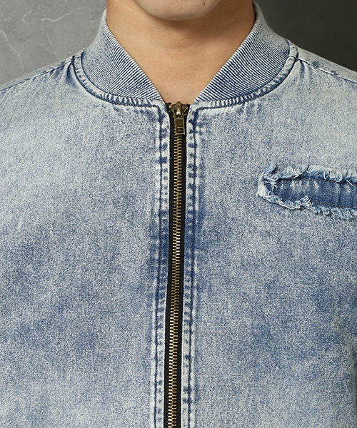 VENCEEXCHANGE（ヴァンスエクスチェンジ）の「デニムロング丈７分袖MA-1（MA-1・メンズ・ブルー/ネイビー・M/L/LARGE/MEDIUM）」の11枚目の写真