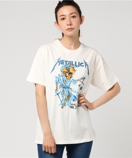 METALLICA（メタリカ）の「【男女兼用ユニッセクス商品】メタリカ ガイコツ柄Ｔ        （Tシャツ/カットソー・レディース・ブラック/オフホワイト・LARGE/MEDIUM）」の11枚目の写真
