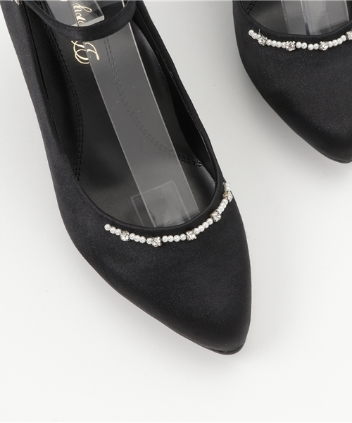 Dorry Doll（ドリードール）の「シャイニースパンコールウェッジソール　パールビジュー使いパンプス（パンプス・レディース・ブラック/ベージュ・L/S/M）」の6枚目の写真