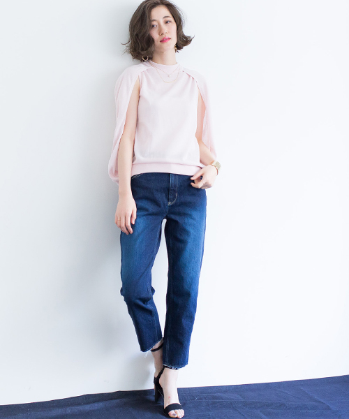 STUDIOUS（ステュディオス）の「カットオフストレートデニム（デニムパンツ・レディース・ネイビー/サックスブルー・1/0/2）」の21枚目の写真