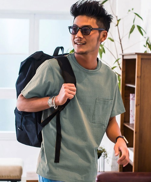 Goodwear(グッドウェア)の「『Goodwear/グッドウェア』WEB別注 ヘビーウェイトポケット付きクルーネック半袖Tシャツ(Tシャツ/カットソー・メンズ・ネイビー/オレンジ/ホワイト/カーキ/ブラック/チャコール/ブルー/ミント/ピンク/イエロー/レッド/タン/サックスブルー/ラベンダー/ゴールド/グレー/ピンク系その他/マスタード/ブルー系その他/グリーン系その他/ベージュ/グレー系その他2/カーキ系/ライトブラウン/レッド系その他/グレー系その他/ブルー系その他2/カーキ系1/ライトパープル/ダークグリーン/イエロー系1/オレンジ系1/グリーン系1/ライトピンク・L/M/XL/S)」の11枚目の写真