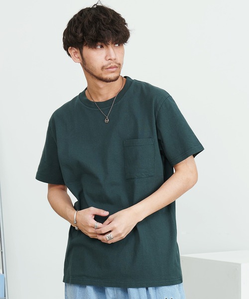 Goodwear(グッドウェア)の「『Goodwear/グッドウェア』WEB別注 ヘビーウェイトポケット付きクルーネック半袖Tシャツ(Tシャツ/カットソー・メンズ・ネイビー/オレンジ/ホワイト/カーキ/ブラック/チャコール/ブルー/ミント/ピンク/イエロー/レッド/タン/サックスブルー/ラベンダー/ゴールド/グレー/ピンク系その他/マスタード/ブルー系その他/グリーン系その他/ベージュ/グレー系その他2/カーキ系/ライトブラウン/レッド系その他/グレー系その他/ブルー系その他2/カーキ系1/ライトパープル/ダークグリーン/イエロー系1/オレンジ系1/グリーン系1/ライトピンク・L/M/XL/S)」の10枚目の写真