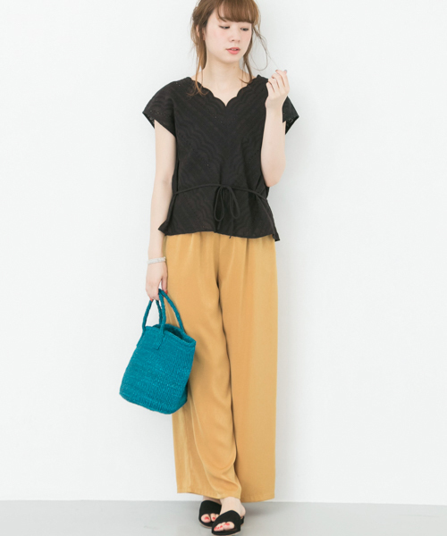 URBAN RESEARCH（アーバンリサーチ）の「スカラップレースフレンチスリーブブラウス（シャツ/ブラウス・レディース・グリーン/パープル系その他/ブラック/オフホワイト・FREE）」の11枚目の写真