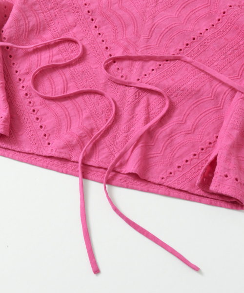 URBAN RESEARCH（アーバンリサーチ）の「スカラップレースフレンチスリーブブラウス（シャツ/ブラウス・レディース・グリーン/パープル系その他/ブラック/オフホワイト・FREE）」の8枚目の写真