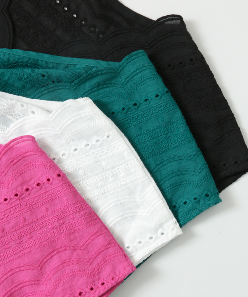 URBAN RESEARCH（アーバンリサーチ）の「スカラップレースフレンチスリーブブラウス（シャツ/ブラウス・レディース・グリーン/パープル系その他/ブラック/オフホワイト・FREE）」の17枚目の写真