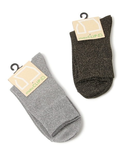 studio CLIP（スタディオクリップ）の「ラメソックス（ソックス/靴下・レディース・グレー/ブラック・FREE）」の7枚目の写真