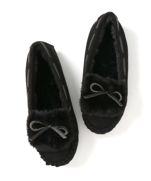 ASZAKKA（アザッカ）の「再び♪ファーモカシン【靴】（モカシン/デッキシューズ・レディース・ブラック/インディゴブルー/グレー/ピンク/キャメル・L/M）」の6枚目の写真