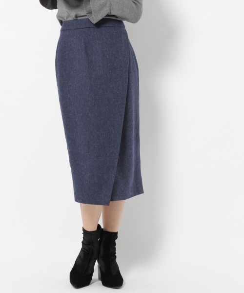 laboratory work（ラボラトリーワーク）の「タイトアシメラップスカート（スカート・レディース・チャコールグレー/ライトグレー/ネイビー・MEDIUM）」の3枚目の写真