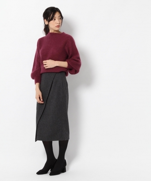 laboratory work（ラボラトリーワーク）の「タイトアシメラップスカート（スカート・レディース・チャコールグレー/ライトグレー/ネイビー・MEDIUM）」の9枚目の写真