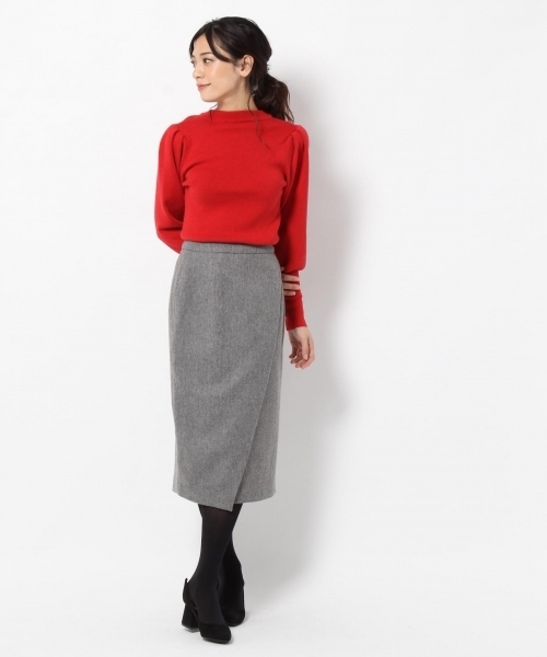 laboratory work（ラボラトリーワーク）の「タイトアシメラップスカート（スカート・レディース・チャコールグレー/ライトグレー/ネイビー・MEDIUM）」の11枚目の写真