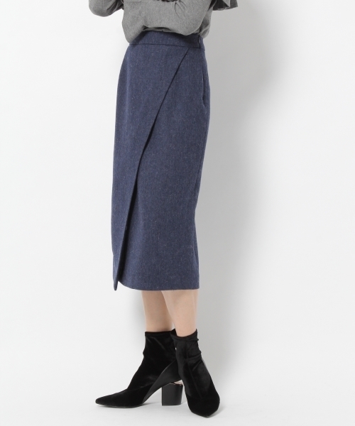 laboratory work（ラボラトリーワーク）の「タイトアシメラップスカート（スカート・レディース・チャコールグレー/ライトグレー/ネイビー・MEDIUM）」の6枚目の写真