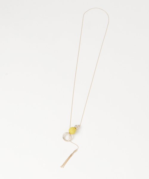 BLISS POINT（ブリスポイント）の「リング&アミボールＹジネックレス/780213（ネックレス・レディース・ベージュ/イエロー・ONE SIZE）」の3枚目の写真