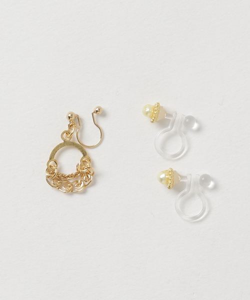 TONE SELECT GOODS(トーンセレクトグッズ)の「【fleur by Miho Nakayama】渦巻きチェーンイヤリングセット(イヤリング・レディース・ピンク/ミント/イエロー系その他/グリーン系その他・FREE)」の4枚目の写真