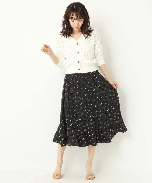 A part by（アパートバイ）の「7GCスカシガラVカーディガン7S 786477 （カーディガン/ボレロ・レディース・ホワイト/ライトグリーン/ブラック・FREE）」の5枚目の写真