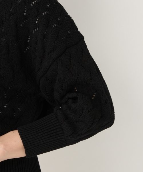 A part by（アパートバイ）の「7GCスカシガラVカーディガン7S 786477 （カーディガン/ボレロ・レディース・ホワイト/ライトグリーン/ブラック・FREE）」の7枚目の写真