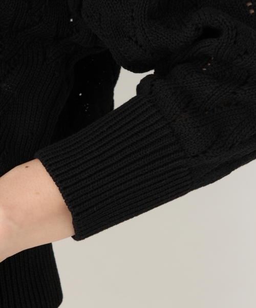 A part by（アパートバイ）の「7GCスカシガラVカーディガン7S 786477 （カーディガン/ボレロ・レディース・ホワイト/ライトグリーン/ブラック・FREE）」の6枚目の写真