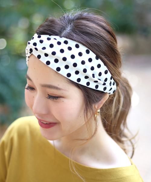 Bab Bou Jeloud バブブージュルード の ｗｅｂ限定 ｍｉｘドットねじりヘアターバン ヘアバンド Wear
