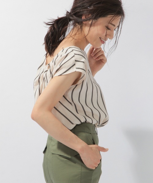 laboratory work（ラボラトリーワーク）の「バックネジリストライプブラウス（シャツ/ブラウス・レディース・ホワイト/ブラック/ベージュ・MEDIUM）」の19枚目の写真