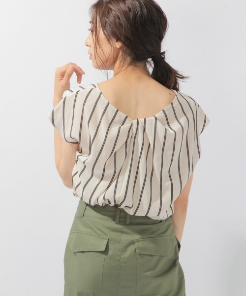 laboratory work（ラボラトリーワーク）の「バックネジリストライプブラウス（シャツ/ブラウス・レディース・ホワイト/ブラック/ベージュ・MEDIUM）」の18枚目の写真