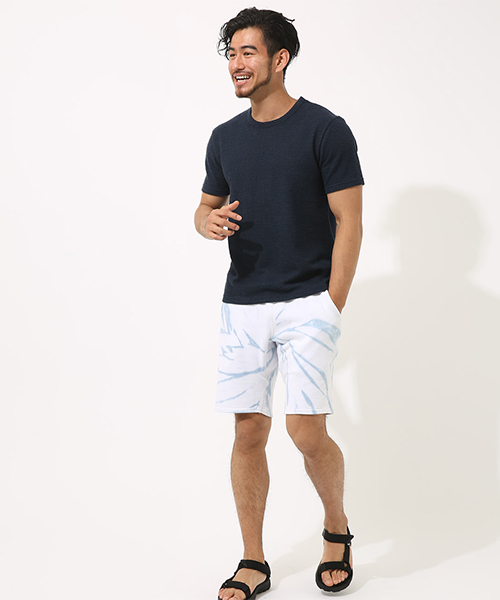 AZUL by moussy（アズールバイマウジー）の「ジャガードパイルクルーネック半袖T（Tシャツ/カットソー・メンズ・ネイビー/ブラック/ホワイト・SMALL/MEDIUM/LARGE/X-LARGE/X-SMALL）」の6枚目の写真