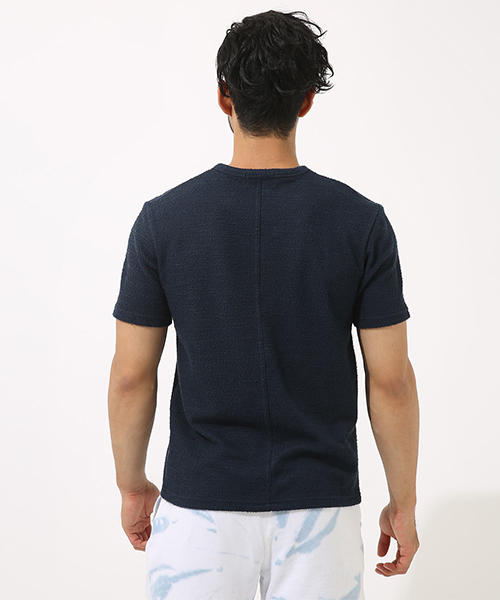 AZUL by moussy（アズールバイマウジー）の「ジャガードパイルクルーネック半袖T（Tシャツ/カットソー・メンズ・ネイビー/ブラック/ホワイト・SMALL/MEDIUM/LARGE/X-LARGE/X-SMALL）」の9枚目の写真