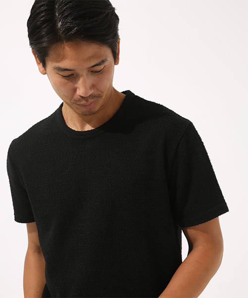 AZUL by moussy（アズールバイマウジー）の「ジャガードパイルクルーネック半袖T（Tシャツ/カットソー・メンズ・ネイビー/ブラック/ホワイト・SMALL/MEDIUM/LARGE/X-LARGE/X-SMALL）」の12枚目の写真