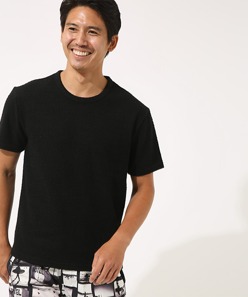 AZUL by moussy（アズールバイマウジー）の「ジャガードパイルクルーネック半袖T（Tシャツ/カットソー・メンズ・ネイビー/ブラック/ホワイト・SMALL/MEDIUM/LARGE/X-LARGE/X-SMALL）」の13枚目の写真