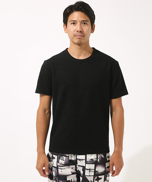 AZUL by moussy（アズールバイマウジー）の「ジャガードパイルクルーネック半袖T（Tシャツ/カットソー・メンズ・ネイビー/ブラック/ホワイト・SMALL/MEDIUM/LARGE/X-LARGE/X-SMALL）」の15枚目の写真