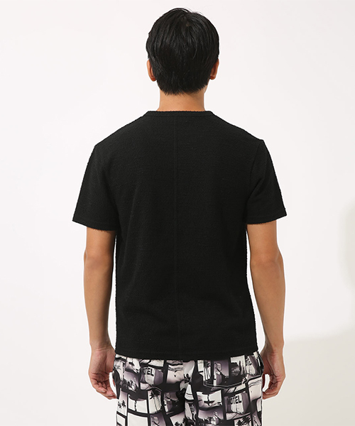 AZUL by moussy（アズールバイマウジー）の「ジャガードパイルクルーネック半袖T（Tシャツ/カットソー・メンズ・ネイビー/ブラック/ホワイト・SMALL/MEDIUM/LARGE/X-LARGE/X-SMALL）」の17枚目の写真