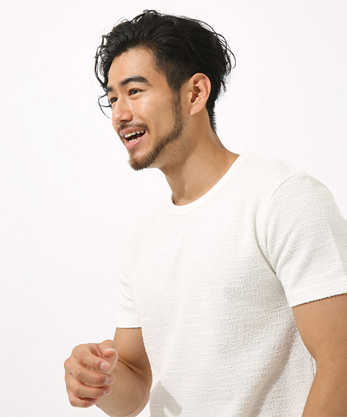 AZUL by moussy（アズールバイマウジー）の「ジャガードパイルクルーネック半袖T（Tシャツ/カットソー・メンズ・ネイビー/ブラック/ホワイト・SMALL/MEDIUM/LARGE/X-LARGE/X-SMALL）」の20枚目の写真